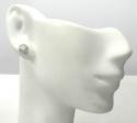 14k white gold diamond cluster earrings 0.75ct