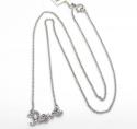 14k white gold diamond love pendant chain 16 inch 0.13ct
