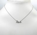 14k white gold diamond love pendant chain 16 inch 0.13ct