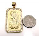10k yellow gold gold bar large pendant 1.00ct