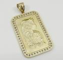 10k yellow gold gold bar large pendant 1.00ct