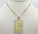 10k yellow gold gold bar large pendant 1.00ct