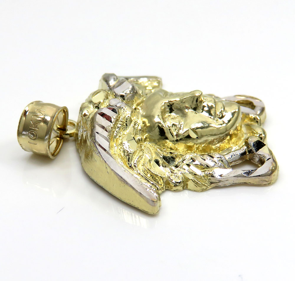 10k two tone gold small medusa head pendant   - Image 5