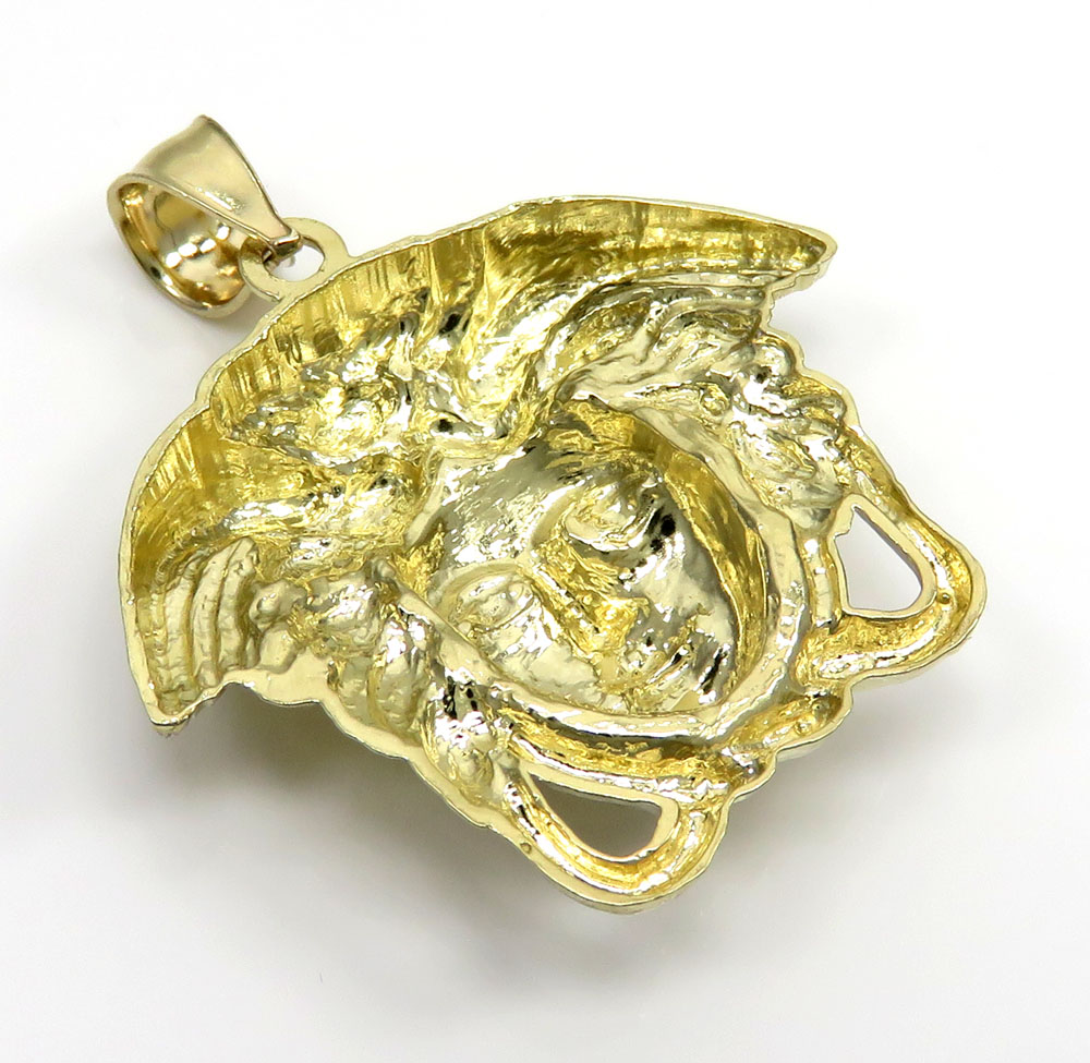 10k two tone gold small medusa head pendant   - Image 6