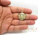 10k two tone gold small medusa head pendant