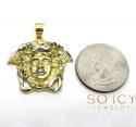 10k two tone gold small medusa head pendant