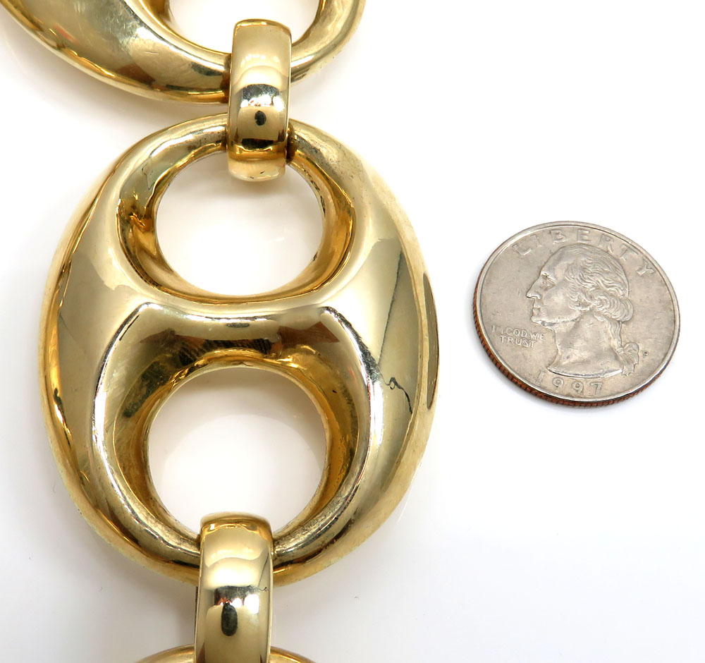 10k yellow gold xxl gucci puff chain 30 inches 45mm - Image 3