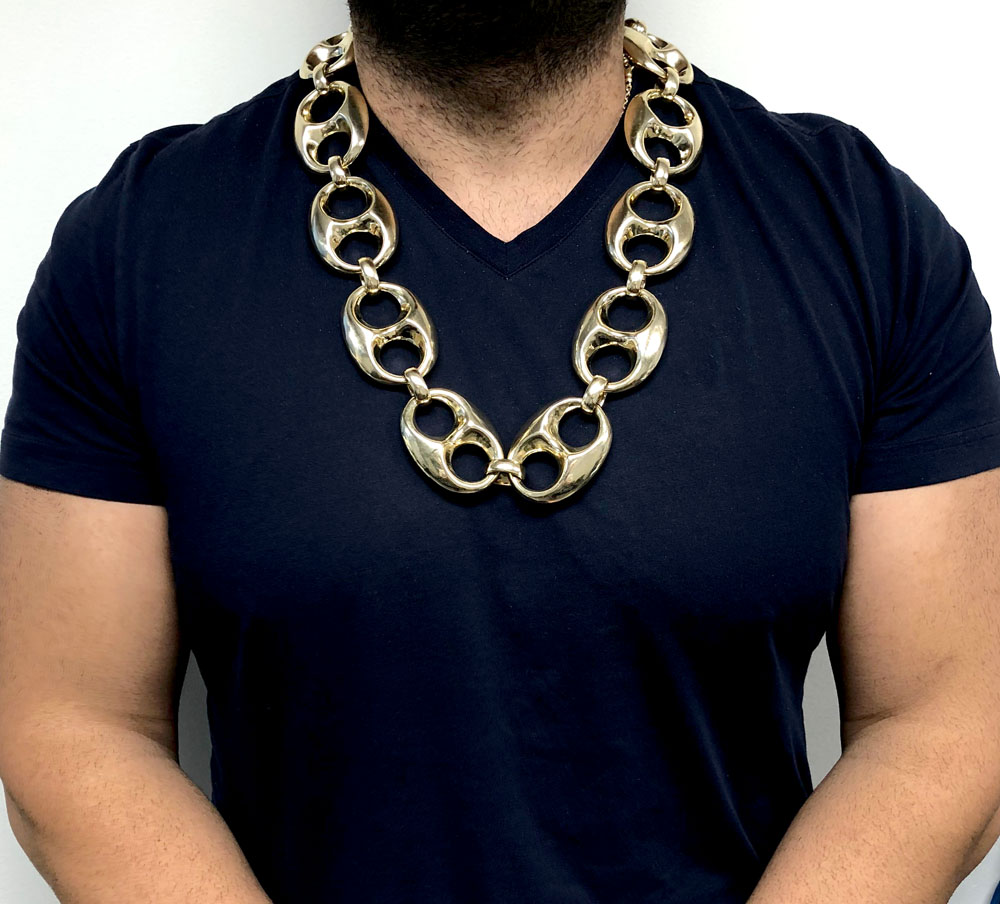 10k yellow gold xxl gucci puff chain 30 inches 45mm - Image 6