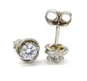Ladies 18k white gold flower diamond stud earrings 0.50ct