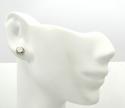 Ladies 18k white gold flower diamond stud earrings 0.50ct