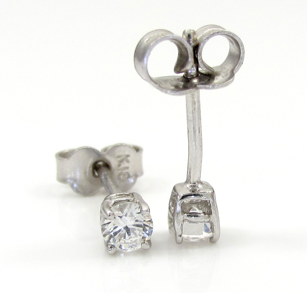 Ladies 18k white gold diamond stud earrings 0.32ct - Image 2