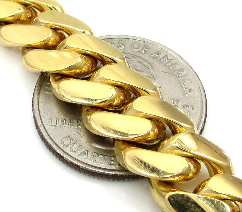 10k yellow gold thick miami bracelet 8.50 inch 11.20mm - Image 2