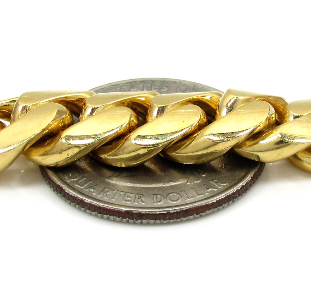 10k yellow gold thick miami bracelet 8.50 inch 11.20mm - Image 3