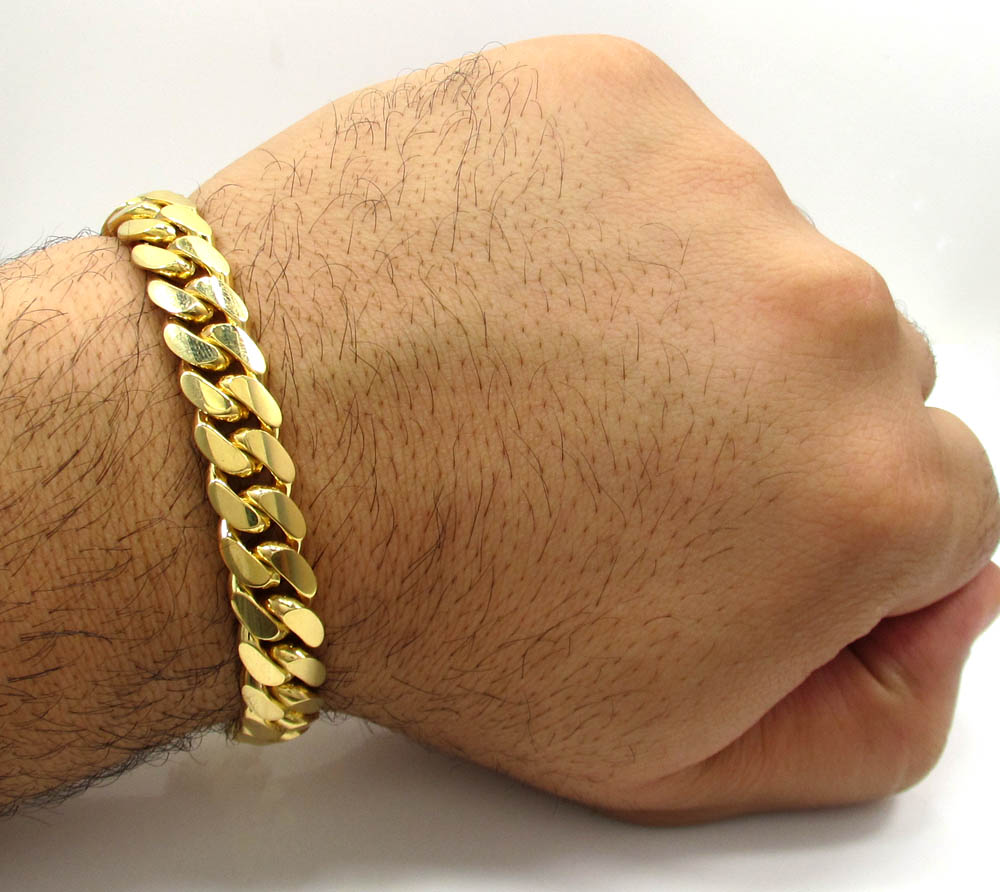 10k yellow gold thick miami bracelet 8.50 inch 11.20mm - Image 5