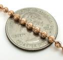 14k solid rose gold moon cut bead chain 16-30 inch 3mm