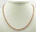 14k solid rose gold moon cut bead chain 16-30 inch 3mm
