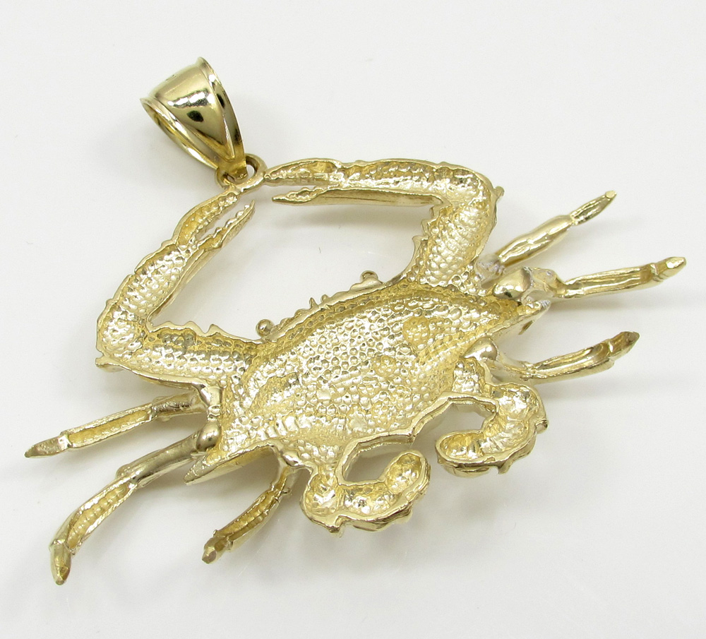 10k yellow gold zodiac cancer crab pendant - Image 4