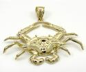 10k yellow gold zodiac cancer crab pendant