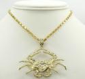 10k yellow gold zodiac cancer crab pendant