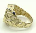  10k yellow gold black enamel free mason g nugget ring 