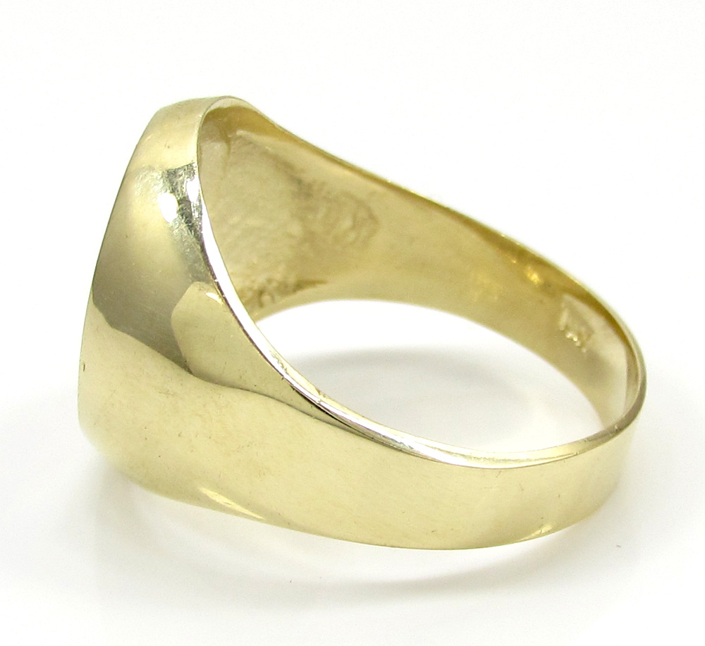 10k yellow gold red enamel free mason g ring - Image 3