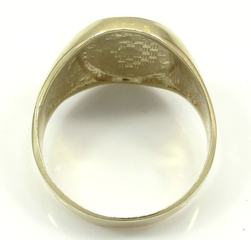 10k yellow gold red enamel free mason g ring - Image 4