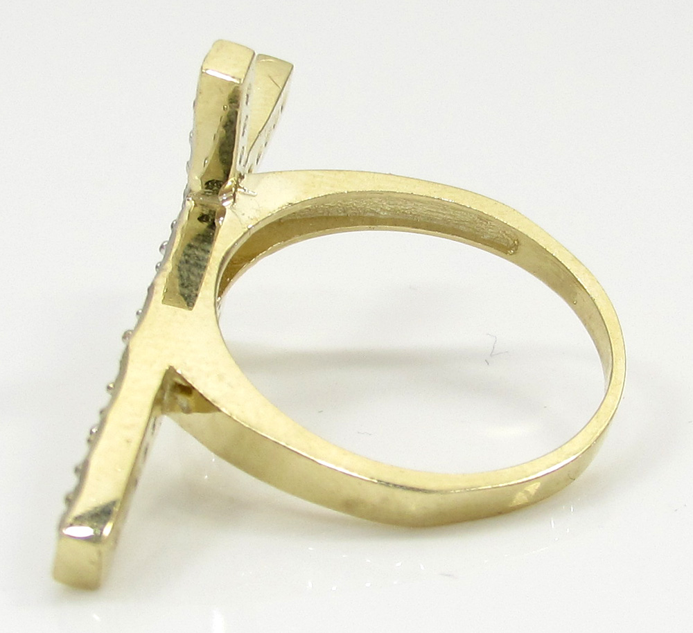 Buy 10k Yellow Gold Cz Cross Ring 0.55ct Online at SO ICY JEWELRY