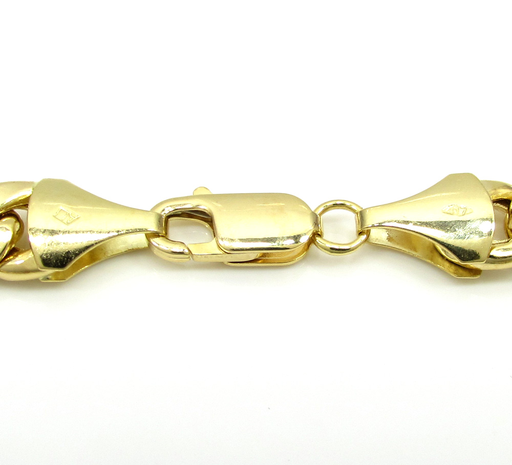 10k yellow gold miami id bracelet 8.50 inch 8mm 