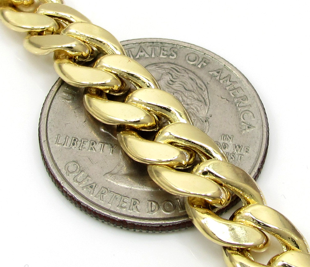 10k yellow gold miami id bracelet 8.50 inch 8mm 