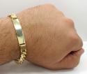  10k yellow gold miami id bracelet 8.50 inch 9.20mm 