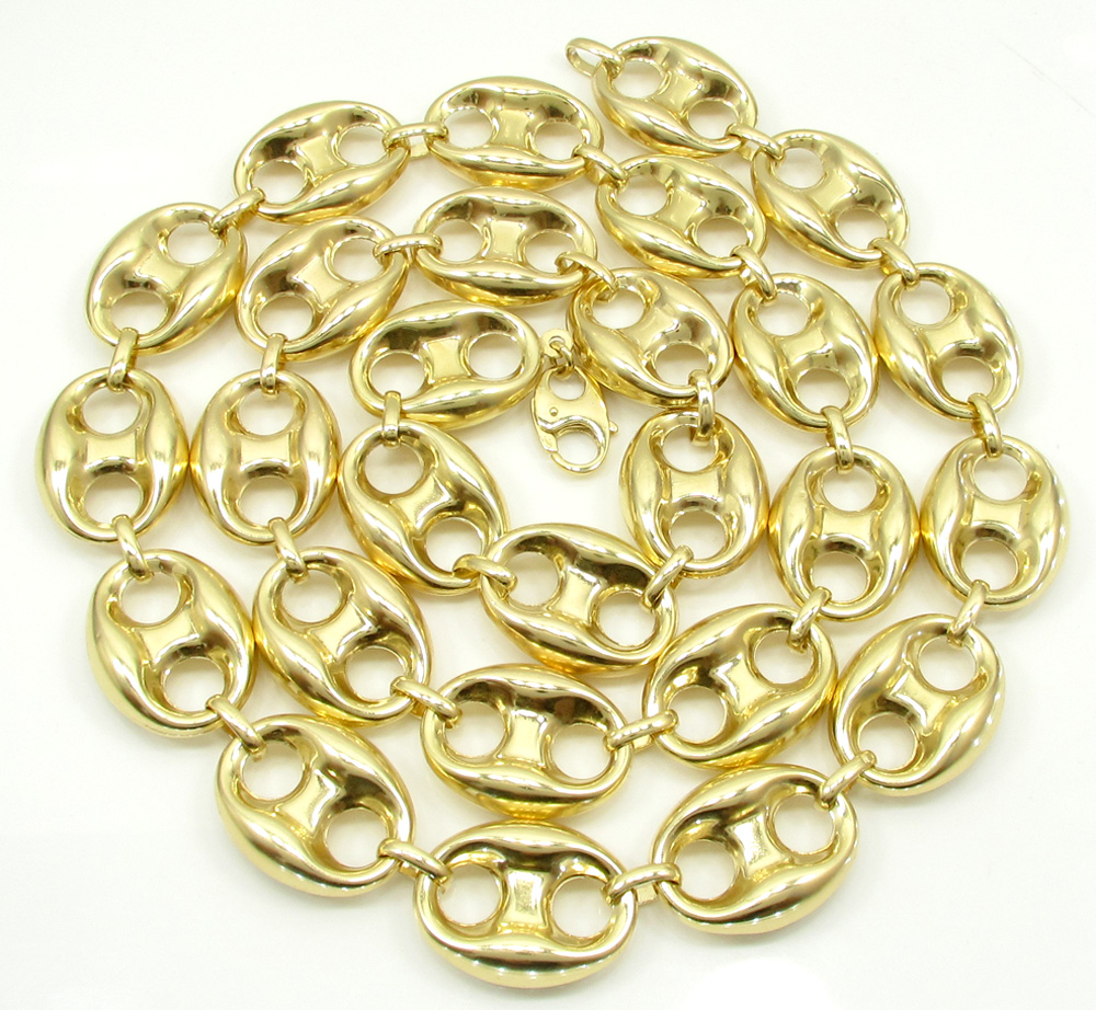 10k yellow gold gucci link chain 26-32 inch 16.50mm 