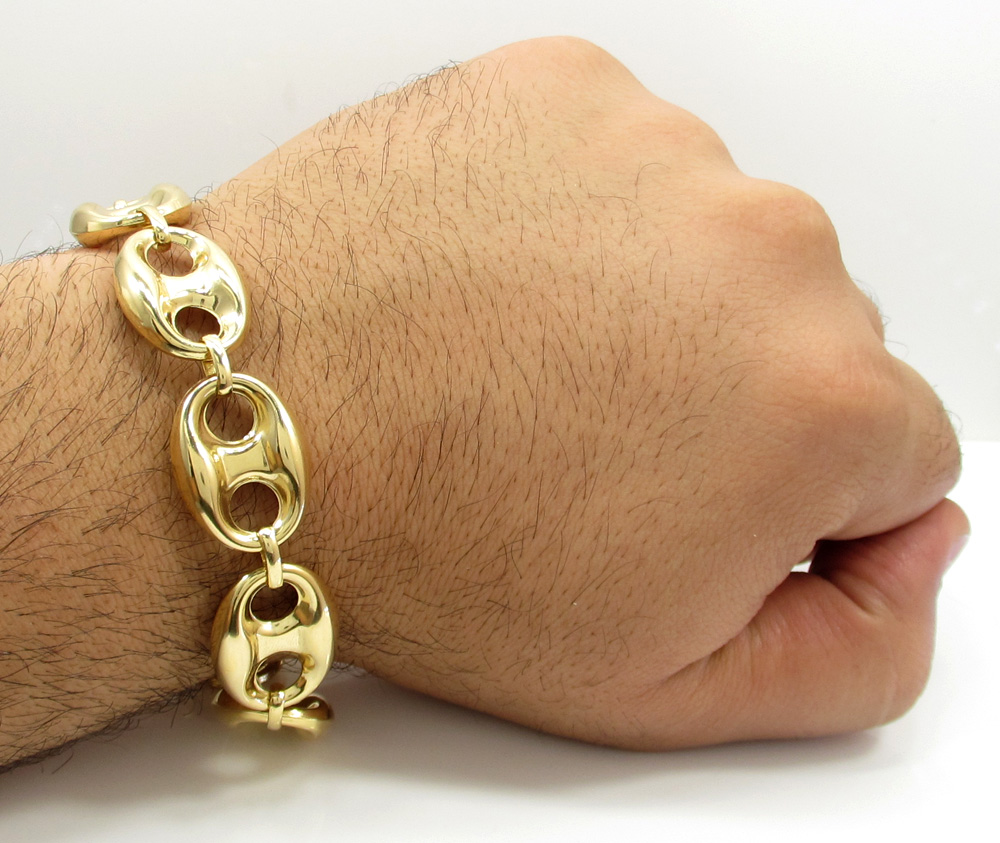 10k Yellow Gold Gucci Link Bracelet 9 25 Inch 18 80mm