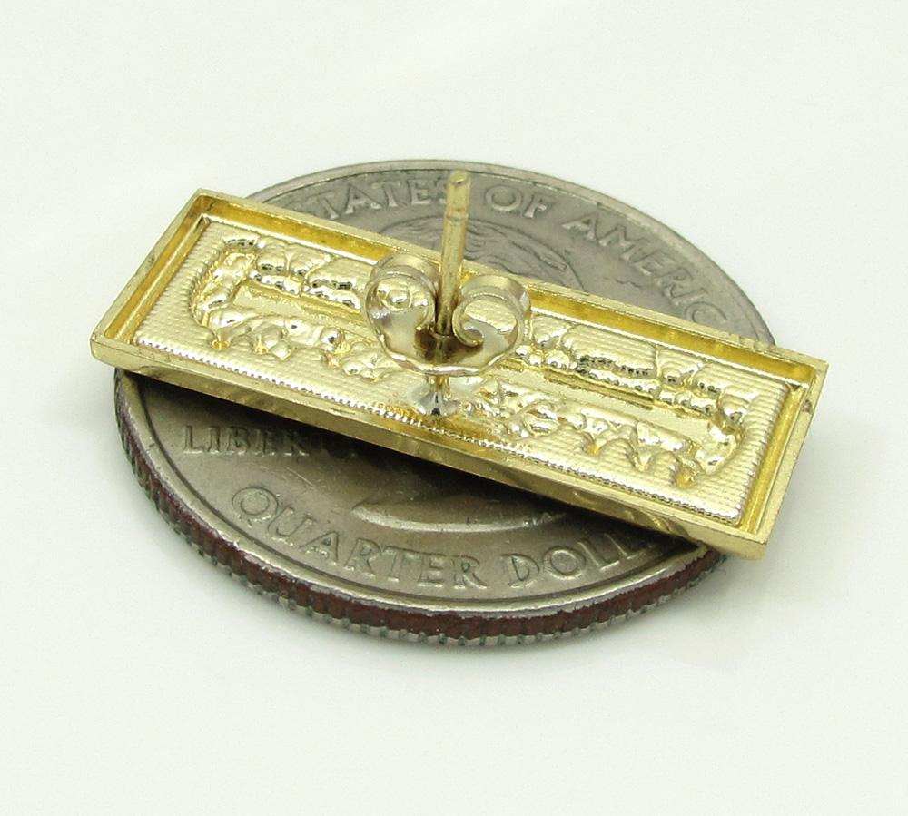 10k yellow gold two tone jesus apostles last supper earrings - Image 4