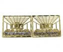 10k yellow gold two tone jesus apostles last supper cage earrings