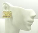 10k yellow gold two tone jesus apostles last supper cage earrings