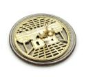 10k yellow gold two tone jesus apostles last supper round cage earrings