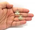 10k yellow gold two tone jesus apostles last supper round cage earrings
