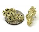 10k yellow gold diamond cut large nugget earrings