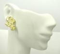 10k yellow gold diamond cut large nugget earrings
