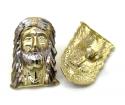 10k two tone gold diamond cut medium jesus head pendant