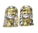 10k two tone gold diamond cut mini jesus head pendant