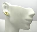 10k yellow gold diamond cut small nugget earrings