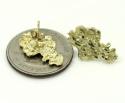 10k yellow gold diamond cut medium nugget earrings