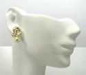 10k yellow gold diamond cut medium nugget earrings