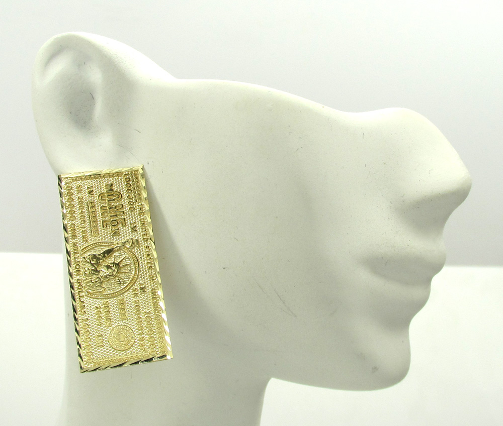 Buy 10k Yellow Gold Large One Million Dollar Earrings Online at SO ICY