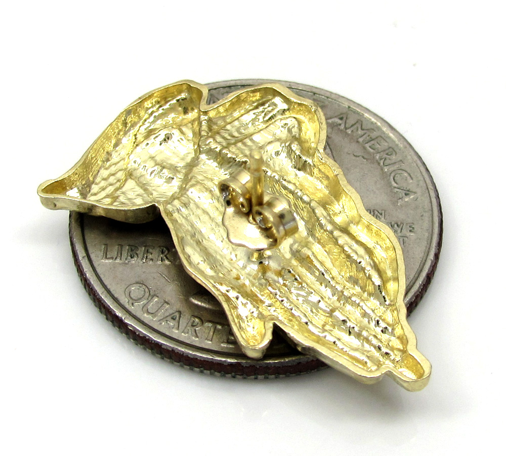10k yellow gold small praying hand earrings