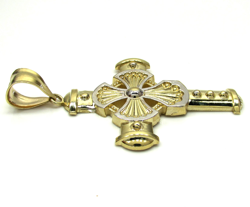 10k yellow gold medieval cross - Image 2