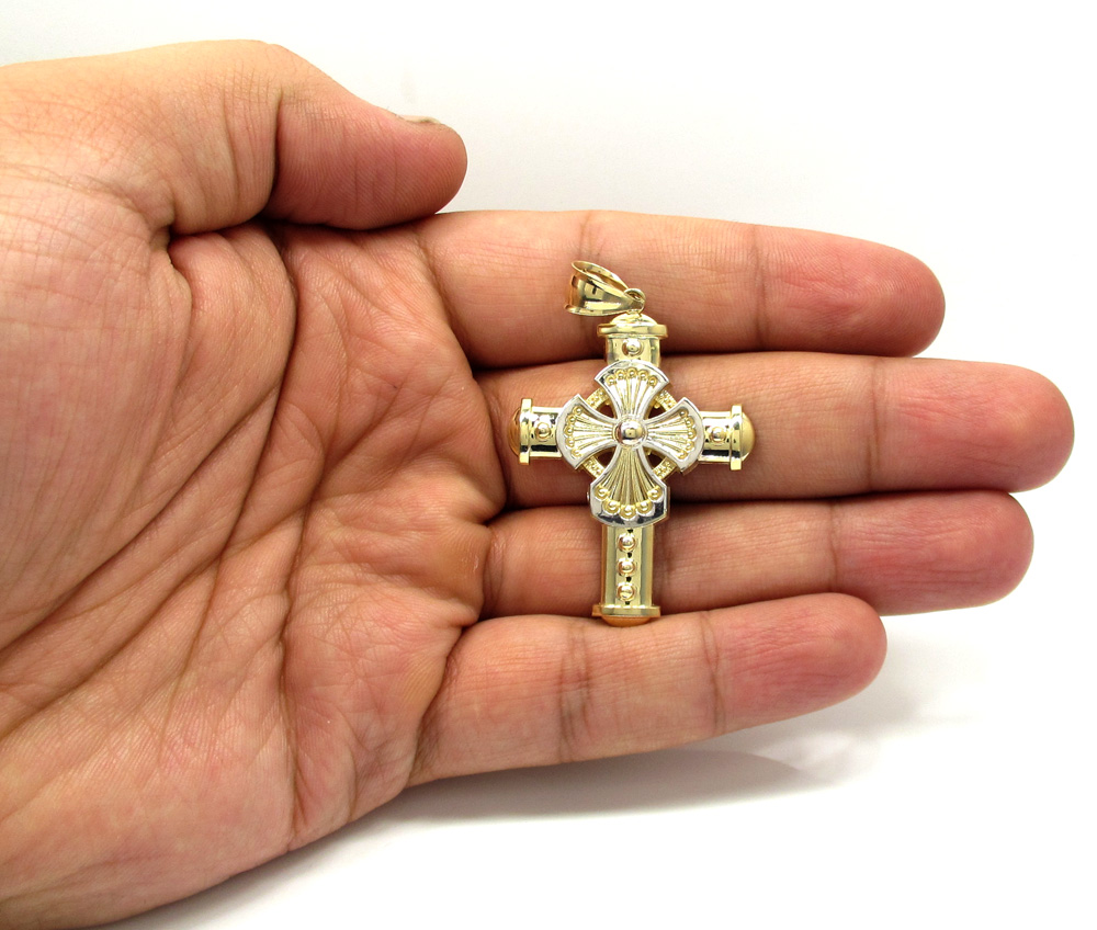 10k yellow gold medieval cross - Image 4