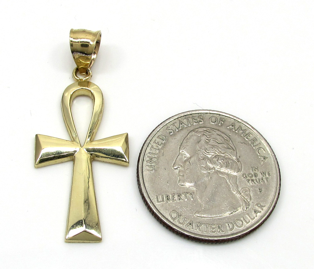 10k yellow gold ankh medium cross
