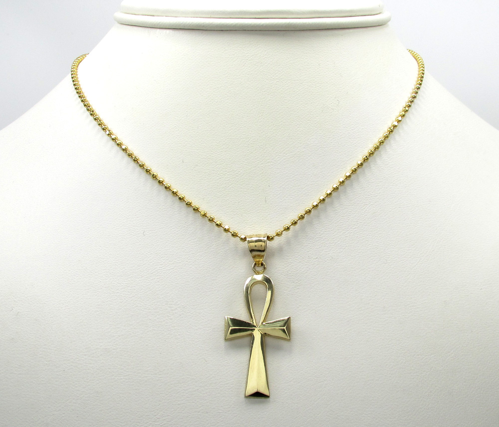 10k yellow gold ankh medium cross